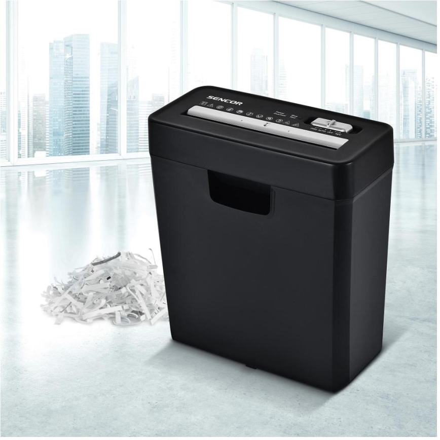 Sencor - Dokumentförstörare A4 volym 10 l 190W/230V svart