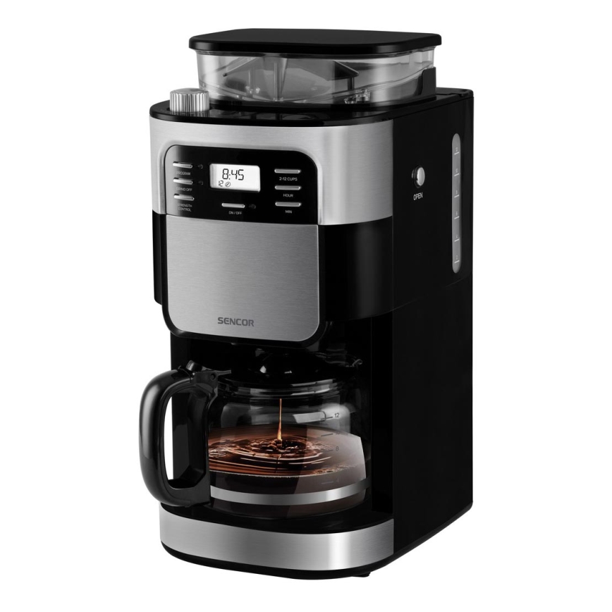 Sencor - Dropp kaffebryggare 1,5 l med LCD display 900W/230V