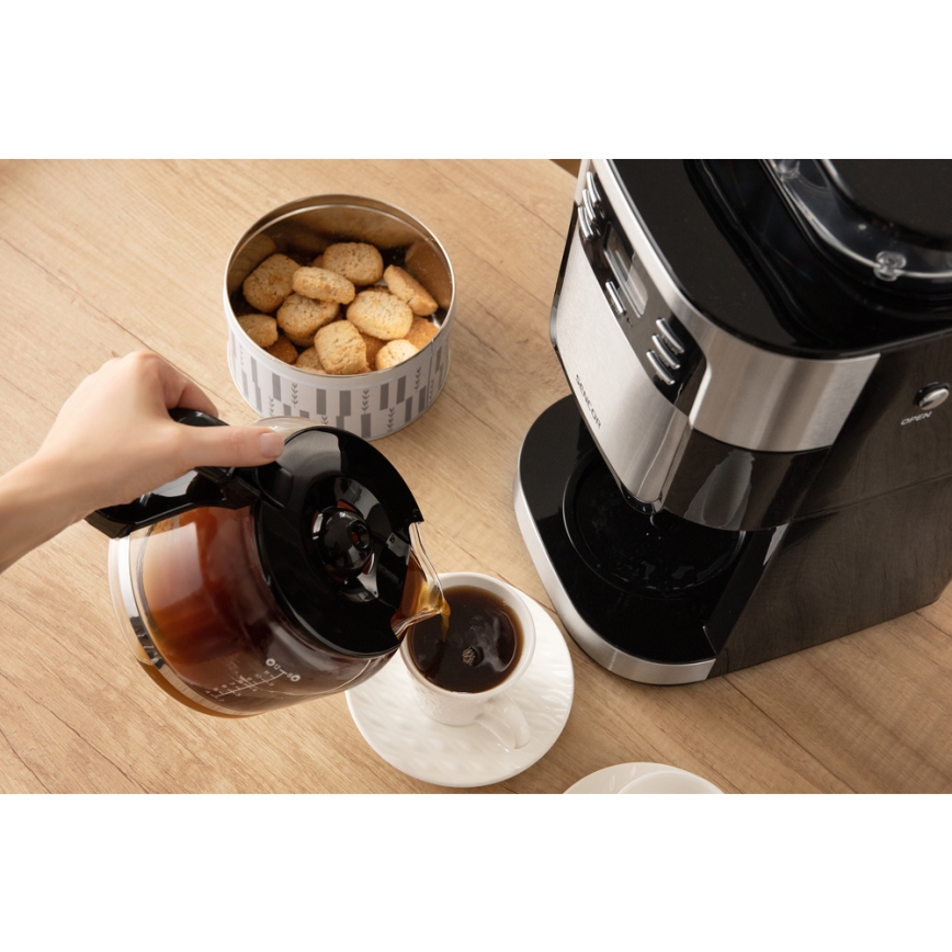 Sencor - Dropp kaffebryggare 1,5 l med LCD display 900W/230V