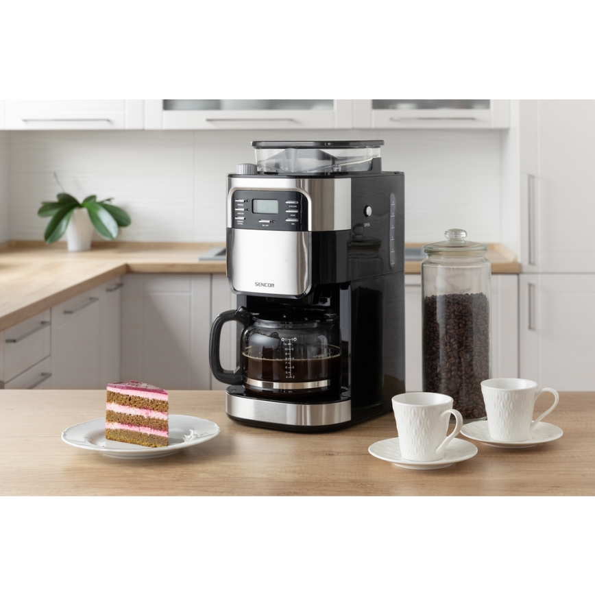 Sencor - Dropp kaffebryggare 1,5 l med LCD display 900W/230V