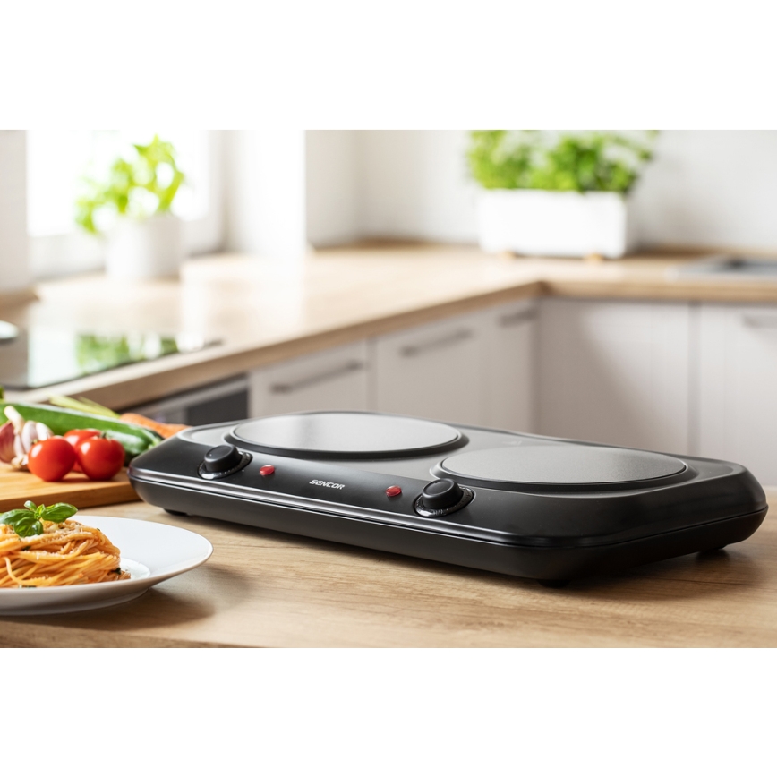 Sencor - Dubbel Glaskeramisk spis 2400W/230V