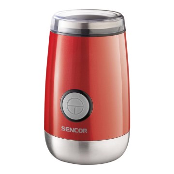 Sencor - Elektrisk kaffebönkvarn 60 g 150W/230V röd/matt krom
