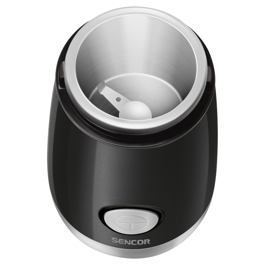 Sencor - Elektrisk kaffebönkvarn 60 g 150W/230V svart/matt krom