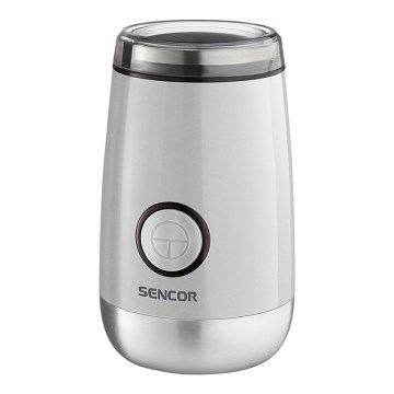 Sencor - Elektrisk kaffebönkvarn 60 g 150W/230V vit/matt krom