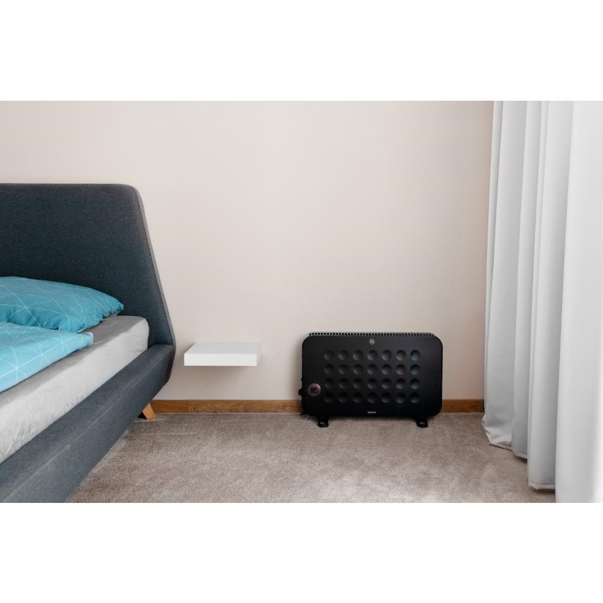Sencor - Elektrisk konvektorvärmare 750/1250/2000W/230V termostat IP24 svart