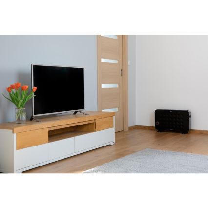 Sencor - Elektrisk konvektorvärmare 750/1250/2000W/230V termostat IP24 svart