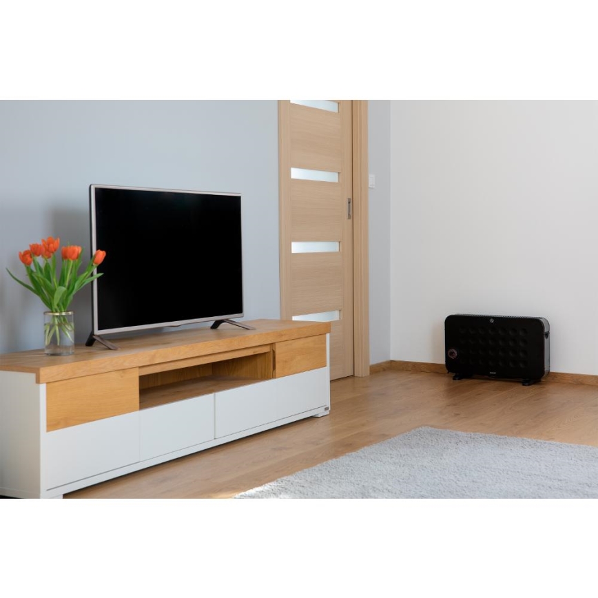 Sencor - Elektrisk konvektorvärmare 750/1250/2000W/230V termostat IP24 svart