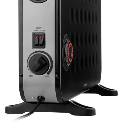 Sencor - Elektrisk konvektorvärmare 750/1250/2000W/230V termostat IP24 svart