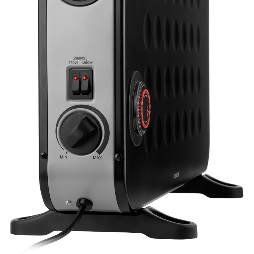 Sencor - Elektrisk konvektorvärmare 750/1250/2000W/230V termostat IP24 svart