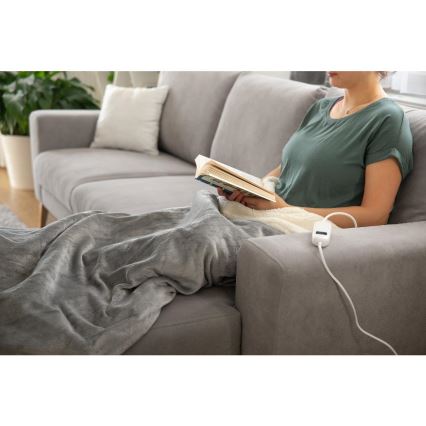 Sencor - Elektrisk värmefilt 160W/230V 180x130 cm grå