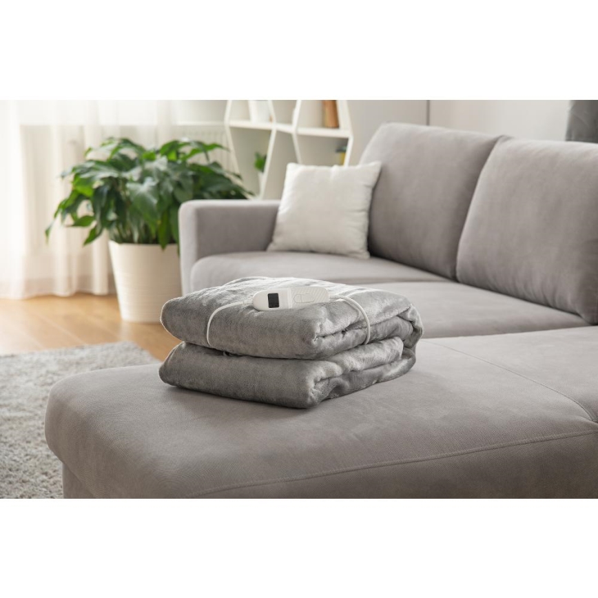 Sencor - Elektrisk värmefilt 160W/230V 180x130 cm grå