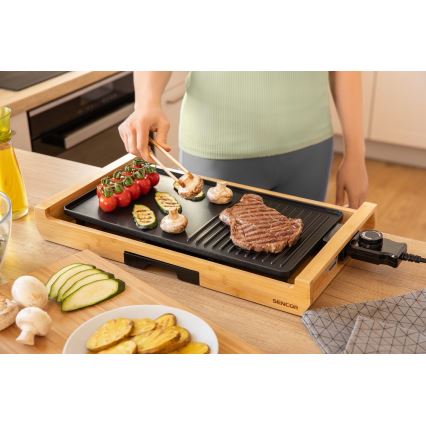 Sencor - Elektriskt bordsgrill 1800W/230V bambu