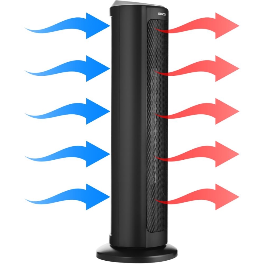 Sencor - Värmefläkt med keramiskt värmeelement 1300/2200W/230V svart + fjärrkontroll