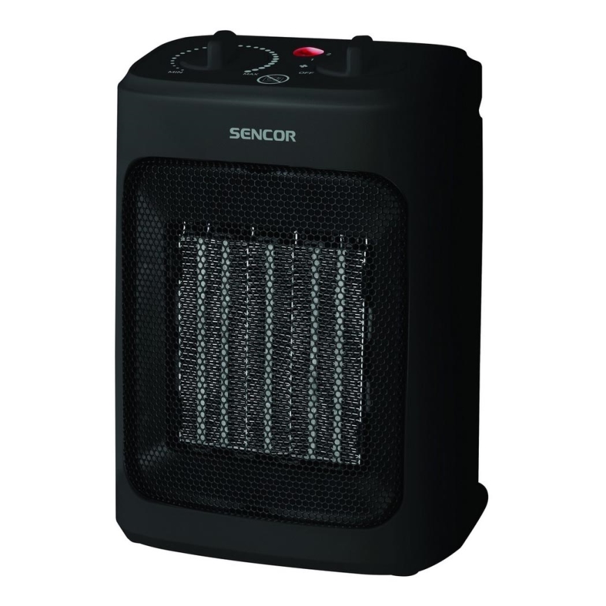 Sencor - Fläkt med keramiskt värmeelement 900/1300/2000W/230V svart