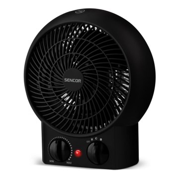 Sencor - Fläkt med värmeelement 1200/2000W/230V svart