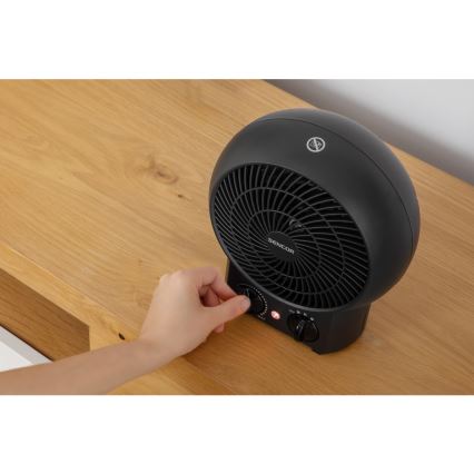 Sencor - Fläkt med värmeelement 1200/2000W/230V svart