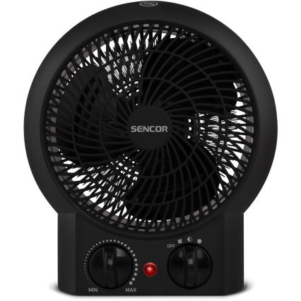 Sencor - Fläkt med värmeelement 1200/2000W/230V svart