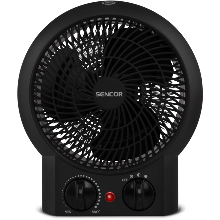 Sencor - Fläkt med värmeelement 1200/2000W/230V svart