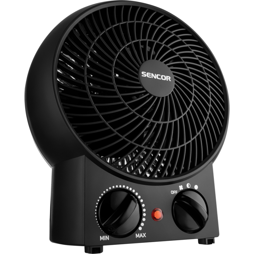 Sencor - Fläkt med värmeelement 1200/2000W/230V svart