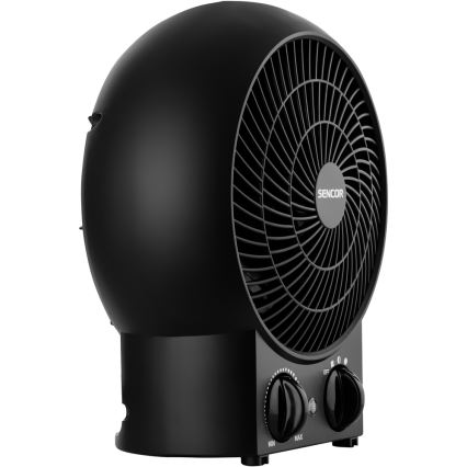 Sencor - Fläkt med värmeelement 1200/2000W/230V svart
