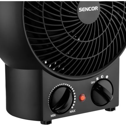 Sencor - Fläkt med värmeelement 1200/2000W/230V svart