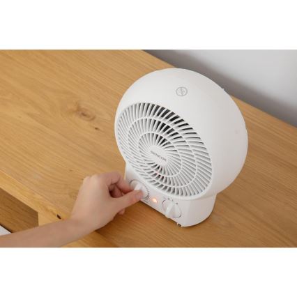 Sencor - Fläkt med värmeelement 1200/2000W/230V vit