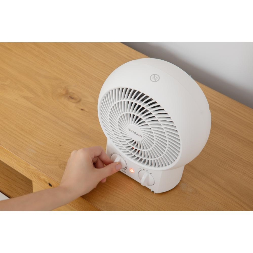 Sencor - Fläkt med värmeelement 1200/2000W/230V vit