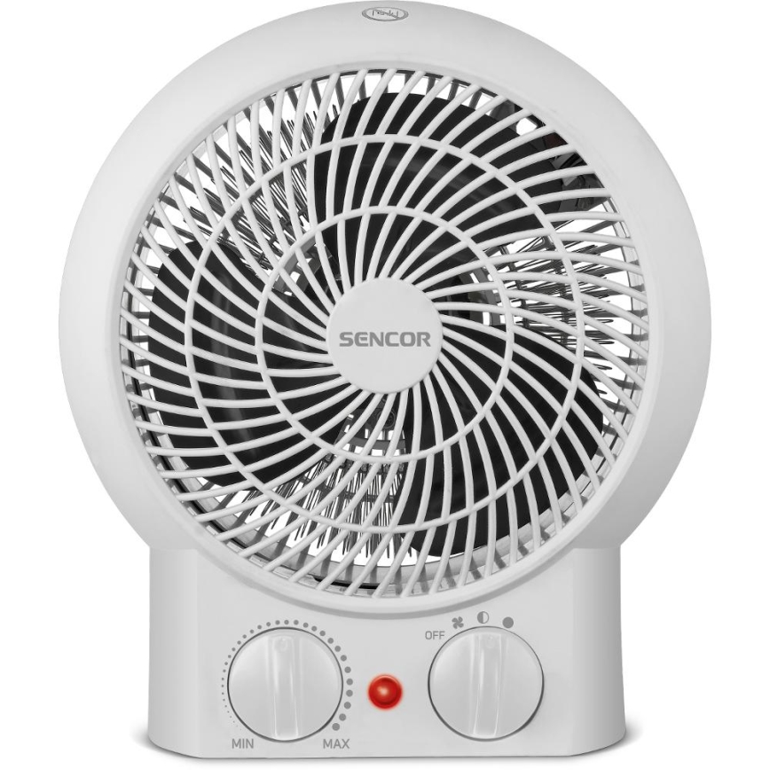 Sencor - Fläkt med värmeelement 1200/2000W/230V vit
