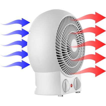 Sencor - Fläkt med värmeelement 1200/2000W/230V vit