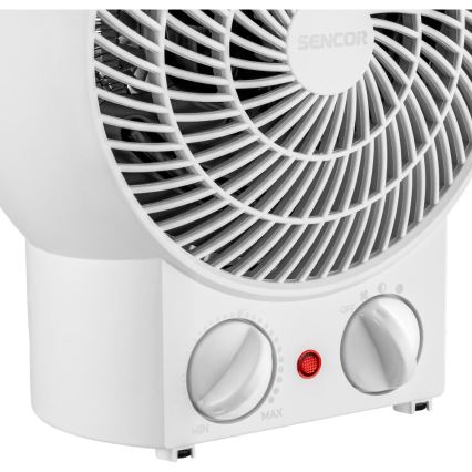 Sencor - Fläkt med värmeelement 1200/2000W/230V vit