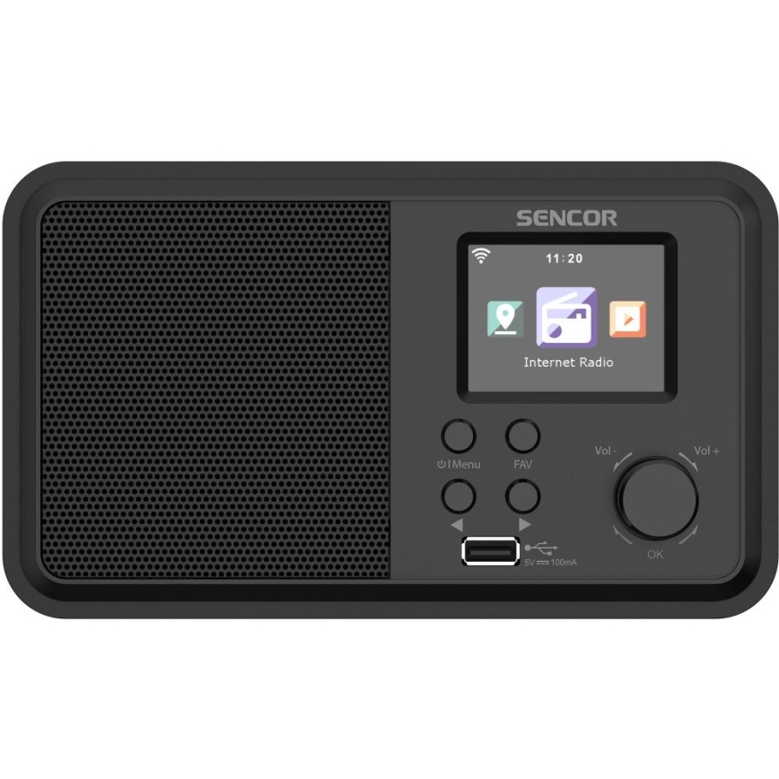 Sencor - Internetradio 4W/5V Wi-Fi + fjärrkontroll