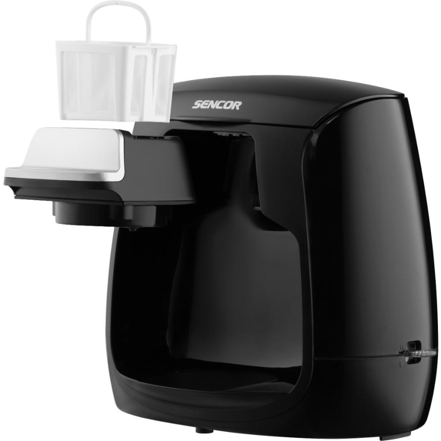 Sencor - Kaffekokare med två muggar 500W/230V svart