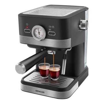 Sencor - Kaffemaskin med spak espresso 1050W/230V svart/matt krom