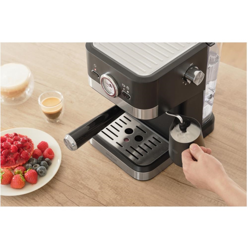 Sencor - Kaffemaskin med spak espresso 1050W/230V svart/matt krom