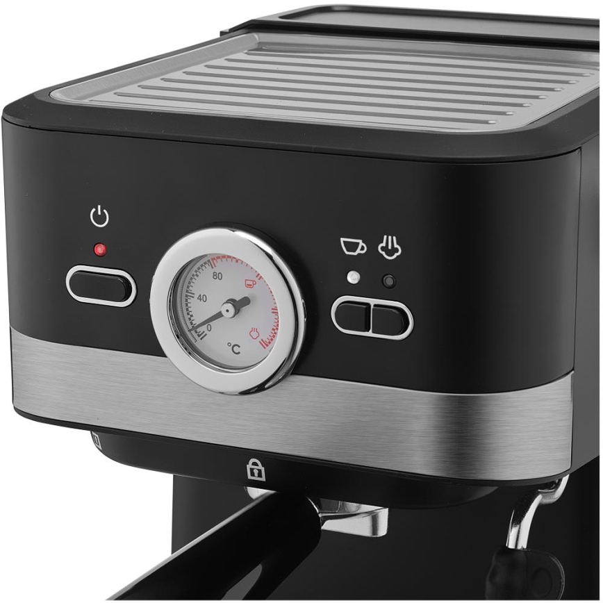 Sencor - Kaffemaskin med spak espresso 1050W/230V svart/matt krom