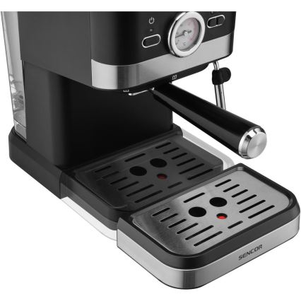 Sencor - Kaffemaskin med spak espresso 1050W/230V svart/matt krom