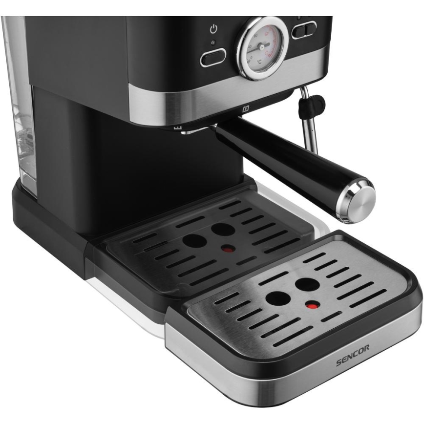 Sencor - Kaffemaskin med spak espresso 1050W/230V svart/matt krom