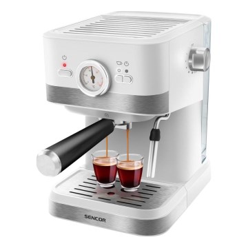 Sencor - Kaffemaskin med spak espresso 1050W/230V vit/matt krom