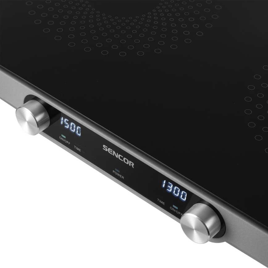 Sencor - Keramisk spishäll med två ringar med LCD display 3500W/230V