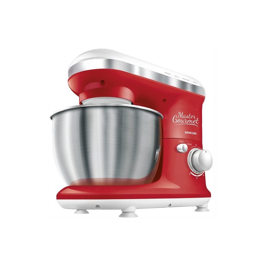 Sencor - Kitchen robot med en rostfri bowl 600W/230V röd