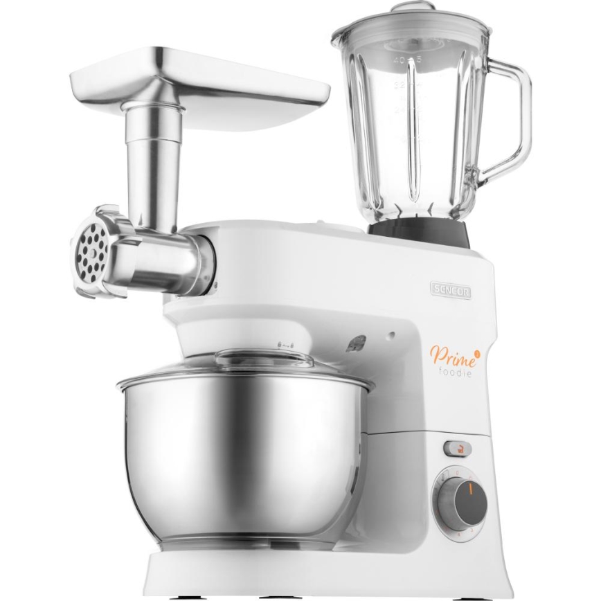 Sencor - Köksrobot med skål av rostfritt stål 1000W/230V vit
