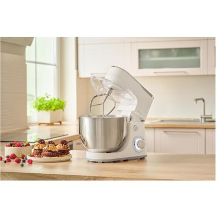 Sencor - Köksrobot med skål av rostfritt stål 1300W/230V vit