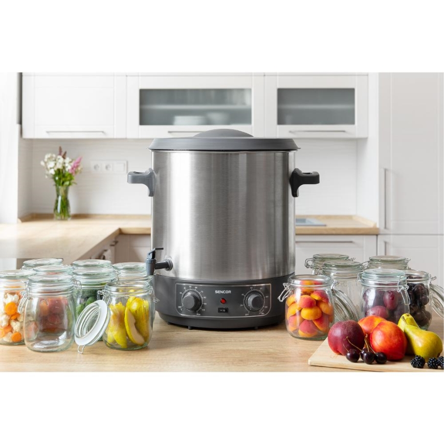Sencor - Konserveringsgryta 27 l 1800W/230V rostfritt stål/grå