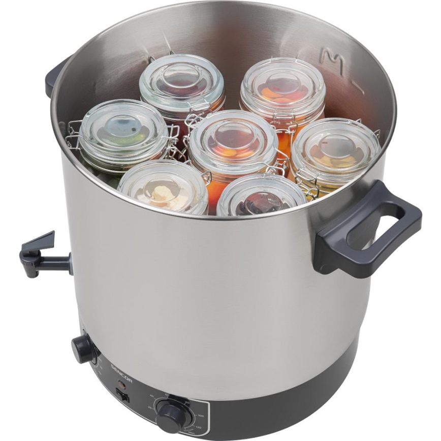 Sencor - Konserveringsgryta 27 l 1800W/230V rostfritt stål/grå
