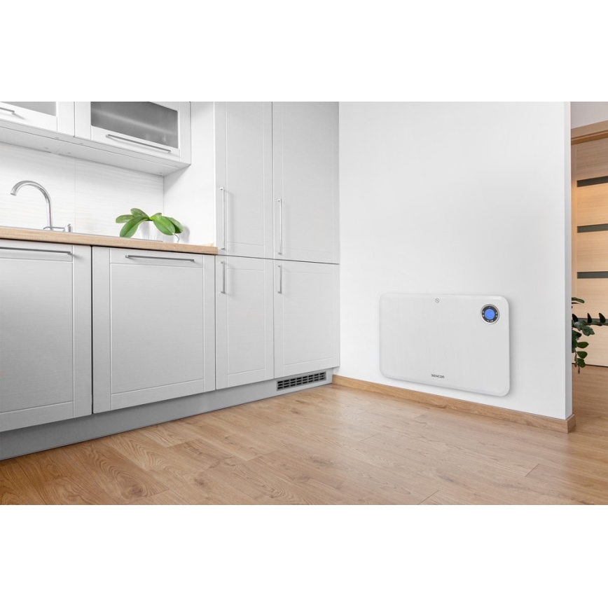 Sencor - konvektionsvärmare med LCD-display och termostat 750W/1500W/230V IP24