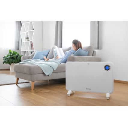 Sencor - Konvektionsvärmare med LCD-skärm och termostat 750W/1500W/230V IP24
