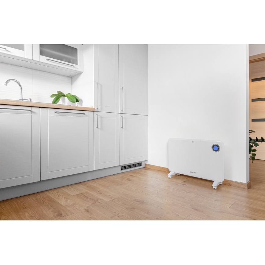 Sencor - Konvektionsvärmare med LCD-skärm och termostat 750W/1500W/230V IP24