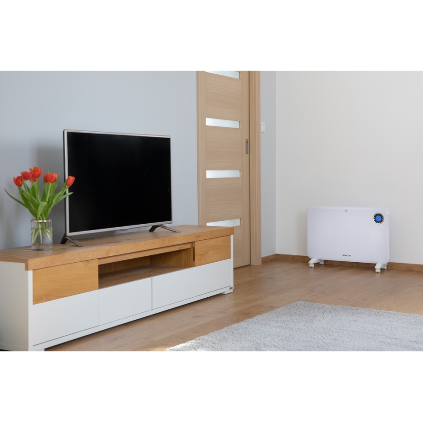 Sencor - Konvektionsvärmare med LCD-skärm och termostat 750W/1500W/230V IP24