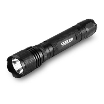 Sencor - LED aluminium ficklampa LED/5W/6xAAA IP44 svart