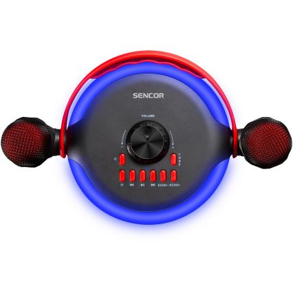 Sencor - LED Högtalare med trådlösa mikrofoner 4000 mAh